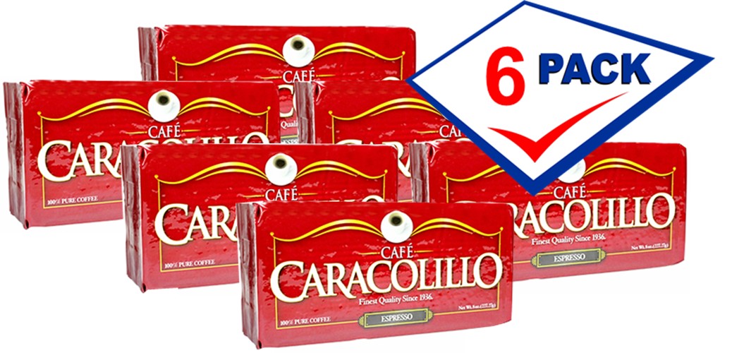 Caracolillo Cuban coffee 8 oz. Pack of 6.